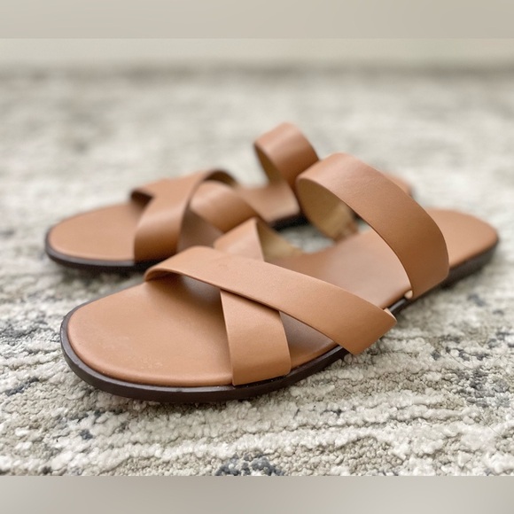 Madewell The Mena Slide Sandal Size 10 Womens Brown Leather‎ - Picture 5 of 9